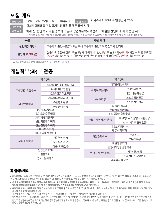 2026년도 2학기 경희사이버대학교 수강생을 모집합니다. 썸네일